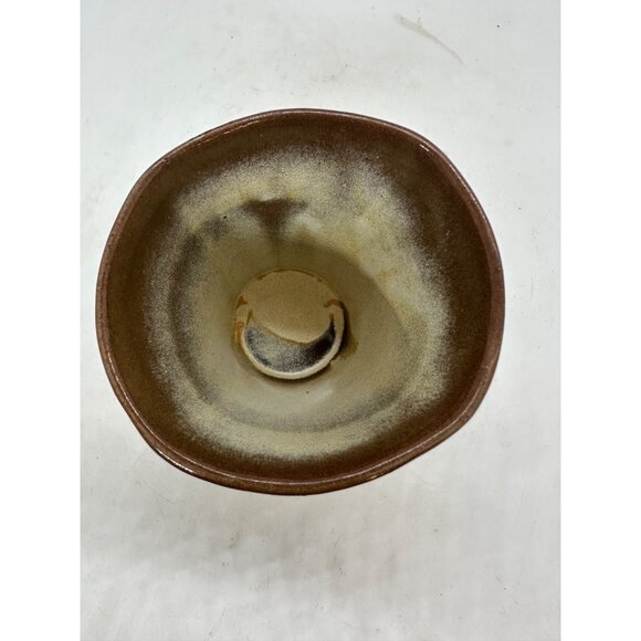 Frankoma Handcrafted Pottery Tumbler Desert Gold Brown Gradient Glazed Cup - Picture 4 of 9